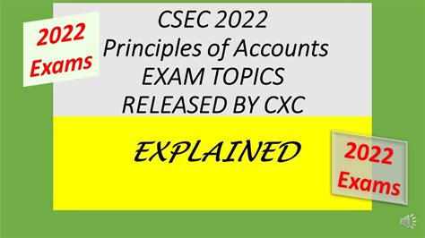 2022 Csec Poa Exam Topics Released By Cxc Youtube