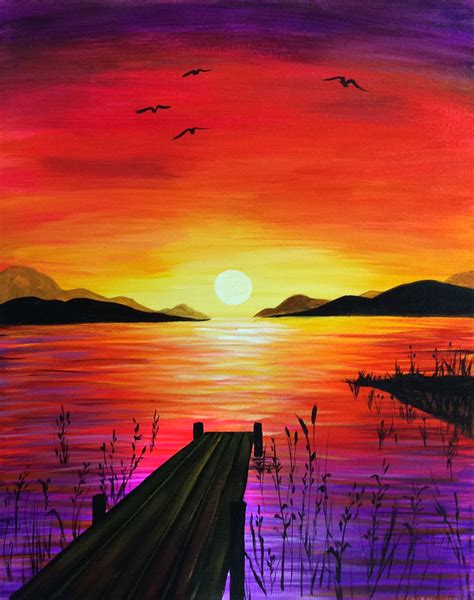 Drawing Sunset的圖片搜尋結果 Landscape Paintings Sunset Painting Sunset Art