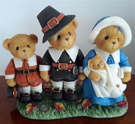 Cherished Teddies Thanksgiving Isaac Jeremiah And Temperance Retired