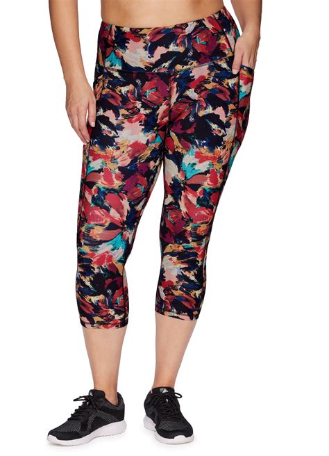 Rbx Active Womens Plus Size Moody Floral Buttery Soft Squat Proof Yoga