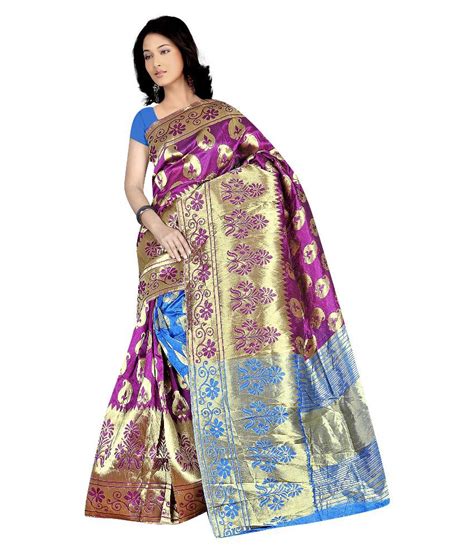 Indian Silks Multi Color Art Silk Saree Buy Indian Silks Multi Color Art Silk Saree Online At