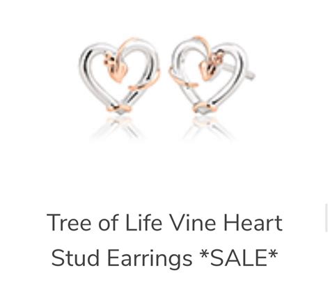 Clogau Tree Of Life Vine Heart Stud Earrings Heart Earrings Studs