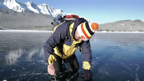 Lake Minnewanka skaters soak in clear conditions on mountain ice | CTV News