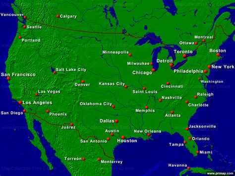 Karte Usa Mit Städten Creactie
