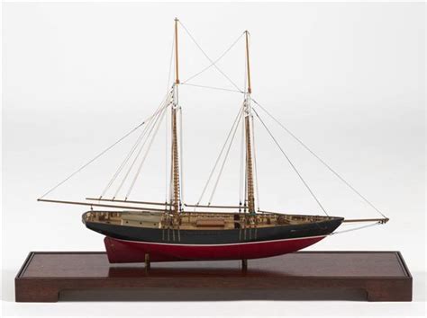 Sold At Auction Cased Model Of A Two Masted Schooner Black Hull With