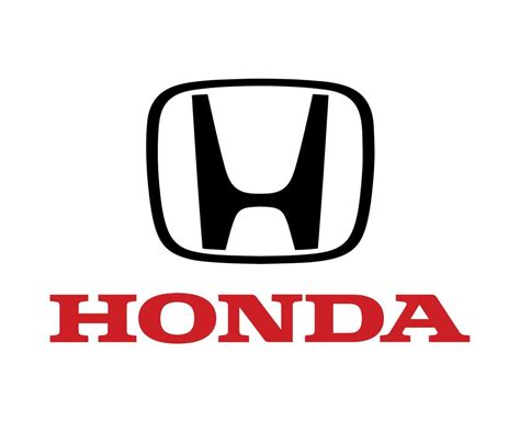 Honda Logo Marca Símbolo Negro Con Nombre Rojo Diseño Japón Coche
