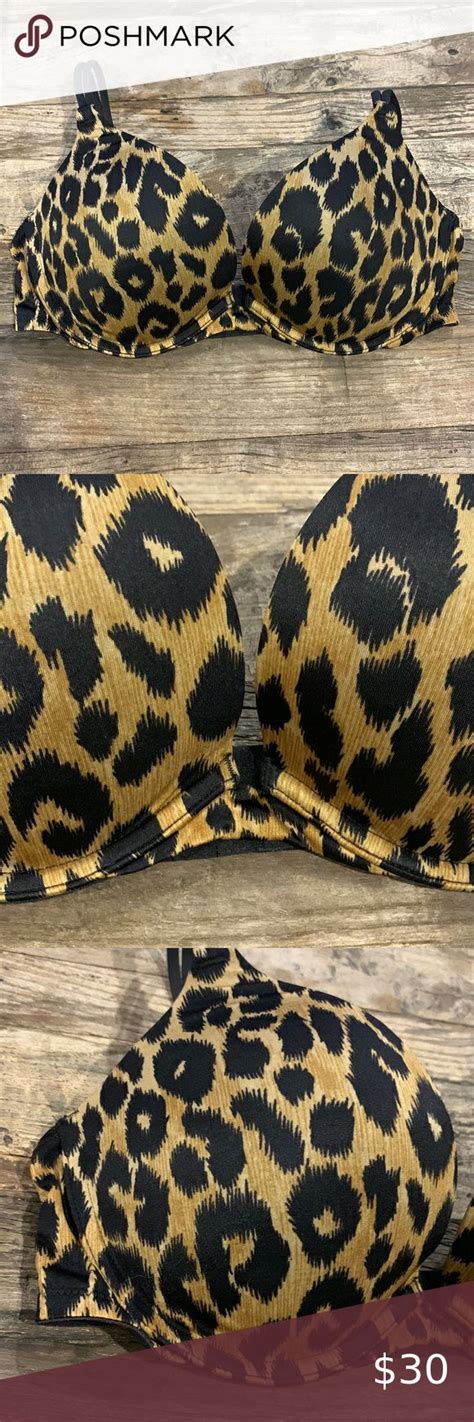 Victorias Secret Very Sexy Padded Push Up Cheetah Print 36c Double
