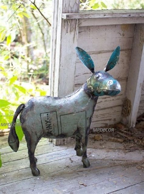 Sugarpost offers custom metal art signs and architectural metal works including monters, machines, nature, office and assorted art made in usa from worldwide junk. Recycled Metal Donkey Yard Art Statue Farm Animal Mule ...