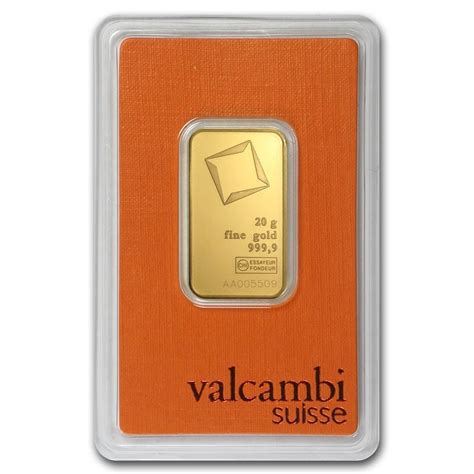 Valcambi 20 Gram Gold Bar In Assay As Good As Gold Australia