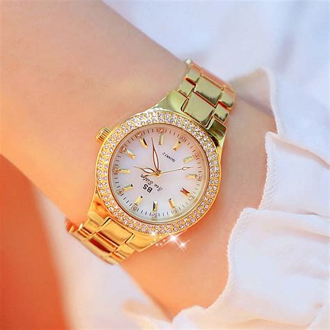 2020 Ladies Wrist Watches Dress Gold Watch Women Crystal Diamond