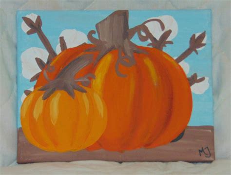 Pumpkin Acrylic Painting On Canvas