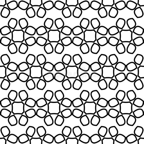 Seamless Pattern With Lace Of Black Abstract Flowers On White