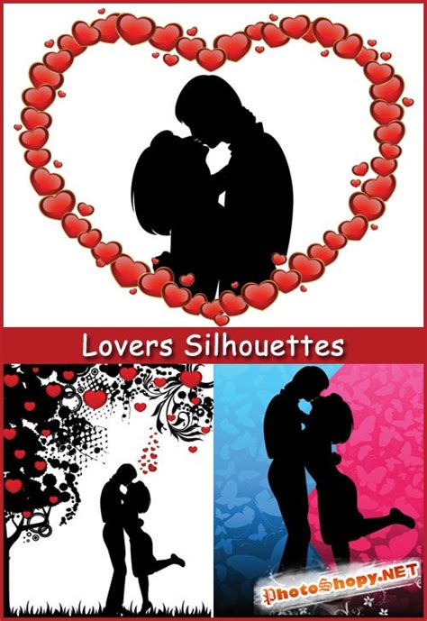 Lovers Silhouettes Stock Vectors