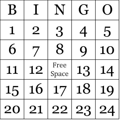Free Printable Number Bingo Cards Bingo Card Template Free Bingo