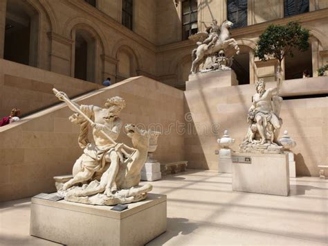 Sculptures In Louvre Museum In Paris France Editorial Stock Image