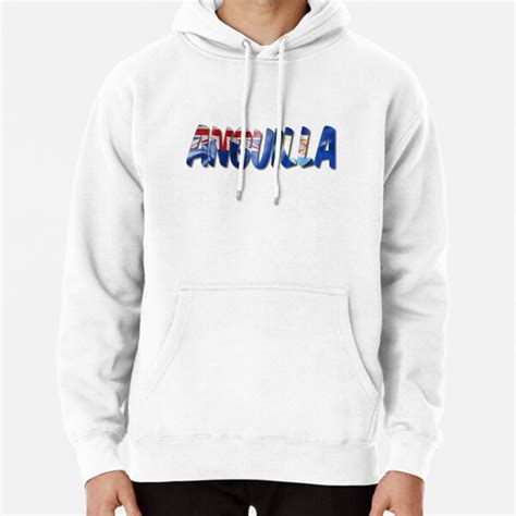 Anguilla Word With Flag Texture Pullover Hoodie For Sale By Markuk97