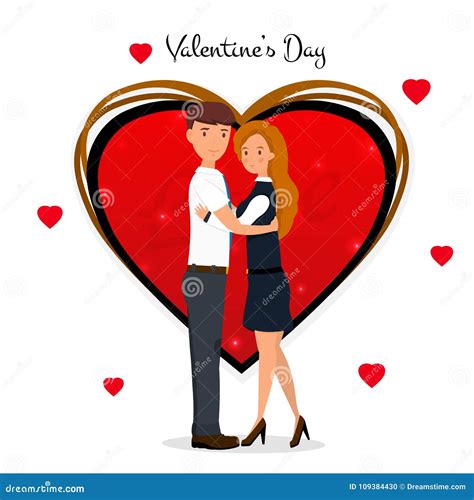Valentine S Day Cute Couple Love Day Couple With Heart Vector