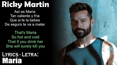 Ricky Martin María Lyrics Spanish English Español Inglés Youtube