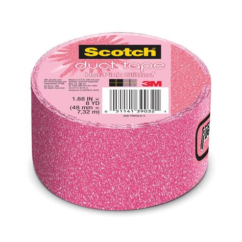 3m Scotch 188 In X 5 Yds Hot Pink Glitter Duct Tape 908 Pnkglr C The Home Depot