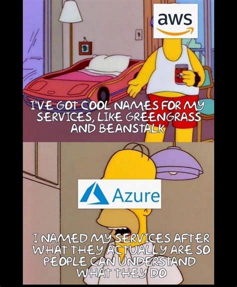 Aws Vs Azure In The Way To Call The Services Computer Science Humor
