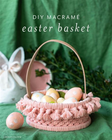 Lia Griffith Macrame Woven Easter Basket