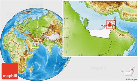 Physical Location Map Of Dubai Highlighted Country Within The Entire