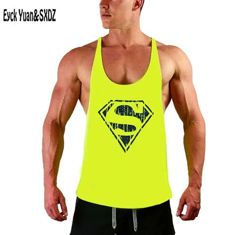 Gymshark New Arrival Superman Tank Top Men Sportswear Bodybuilding
