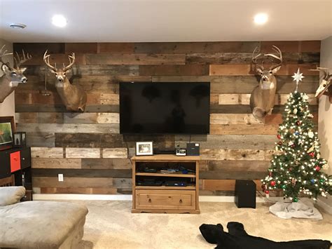 Wood Wall Reclaimed Barn Board Home Theater Decor Living Room Wood