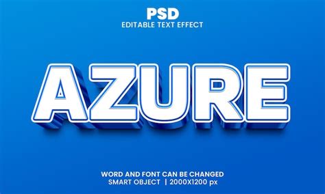 Premium Psd Azure 3d Editable Text Effect Premium Psd With Background