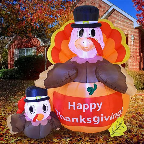 6ft thanksgiving happy turkey inflatable joiedomi