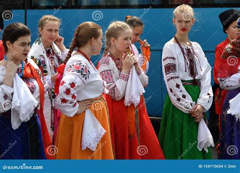russian girls in national costumes vladivostok russia editorial stock image image of slavic