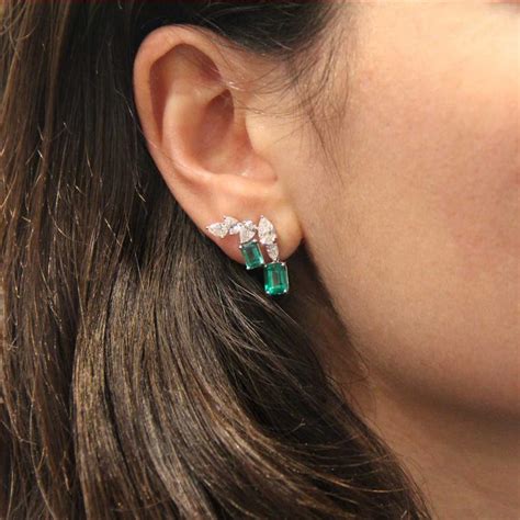 Mya Diamond And Emerald Earrings William And Son The Jewellery Editor