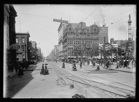 Street At Junction With Court Street Buffalo Ny Between 1900 And