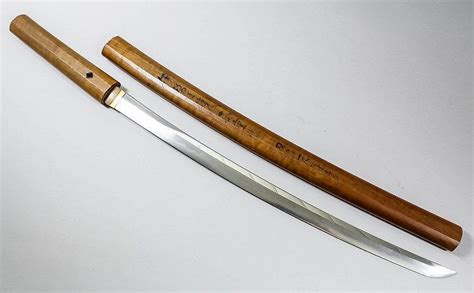 A Japanese Wakizashi In Shirasaya The 21ins Polished Blade