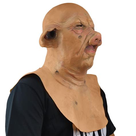 Full Latex Mask For With Neck Full Head Creepy Wrinkle Face Mask Latex Mask Party Props Mask For