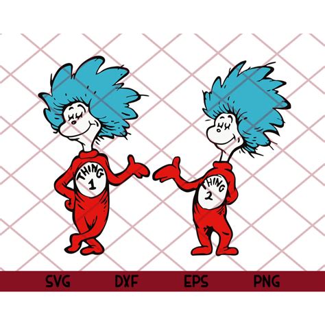 Thing 1 Thing 2 Svg Dr Seuss Svg The Cat In The Hat Svg Etsy