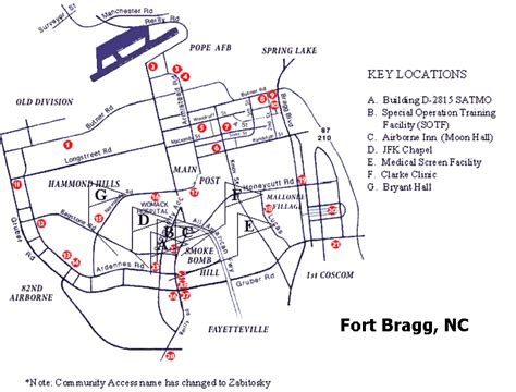 Fort Bragg Drop Zones Map