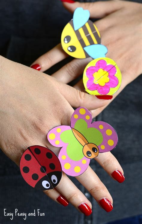Printable Bug Paper Rings For Kids Craft Template Easy Peasy And Fun