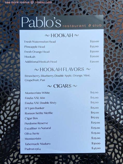 Online Menu Of Pablos Restaurant And Club Restaurant Katy Texas