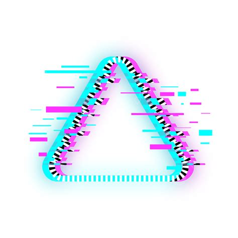 Triangle Glitch Border Frame Effect Technology Neon Digital Png