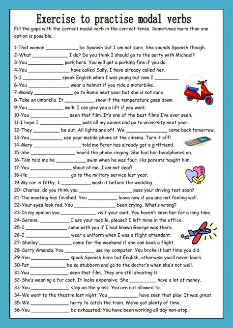 If you're looking for 7th grade worksheets, you're at a great place! Modal verbs - Upper intermediate level worksheet