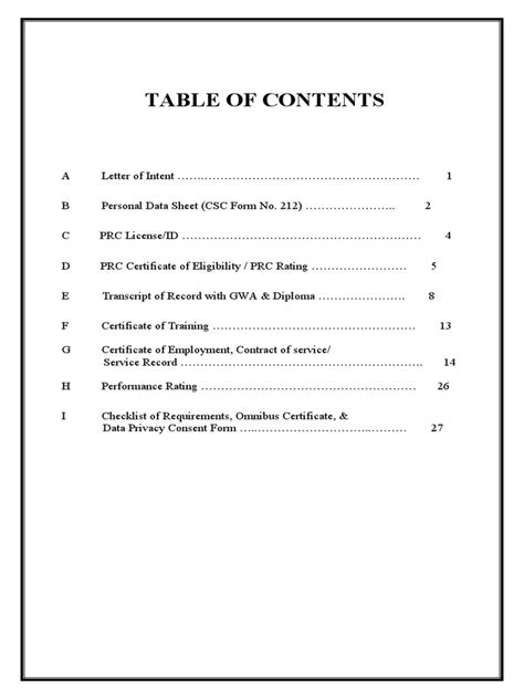 Pertinent Paper Front Page Table Of Content Pdf