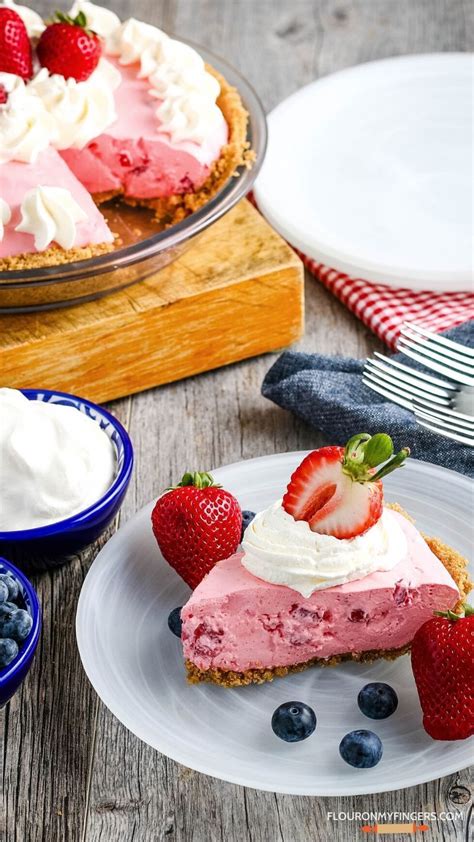 This with vanilla instant pudding. Strawberry Cool Whip Pie No Bake Dessert | Flour on My ...