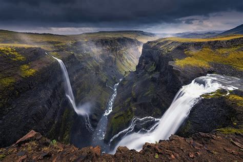 4546190 River Iceland Dark Clouds Landscape Waterfall