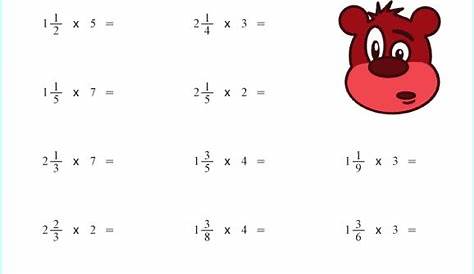 Multiply Mixed Numbers with Whole Numbers | Worksheet | Education.com