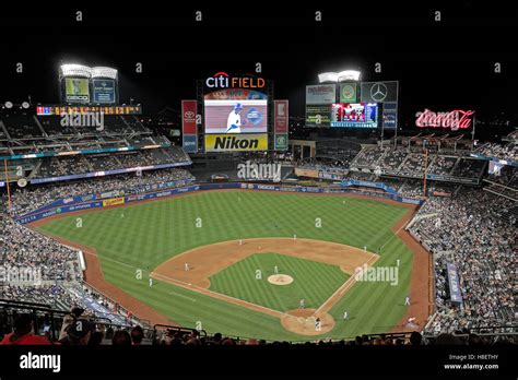 Night Time View Of Citi Field The Home Stadium Of The Mlb New York