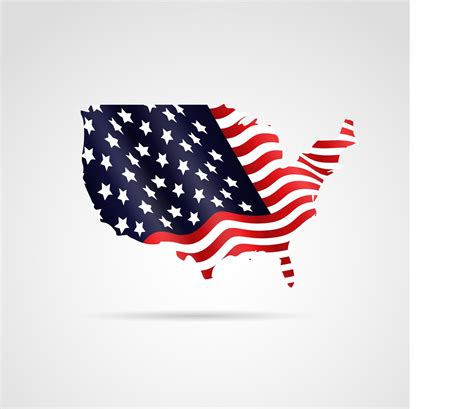 United States Of America Flag Map In Geometric Abstract Isolated
