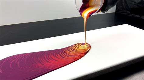 Acrylic Pour Painting Swirl Technique With Five Colors Youtube