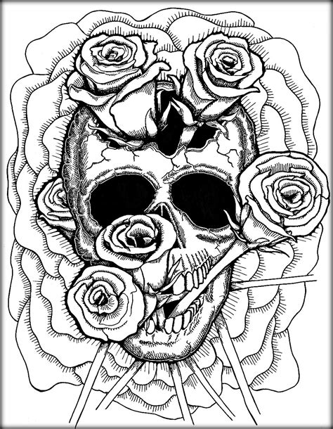 Sugar candy skull coloring pages for kids or adults, downloadable and printable. Skull Coloring Pages For Adults at GetColorings.com | Free ...