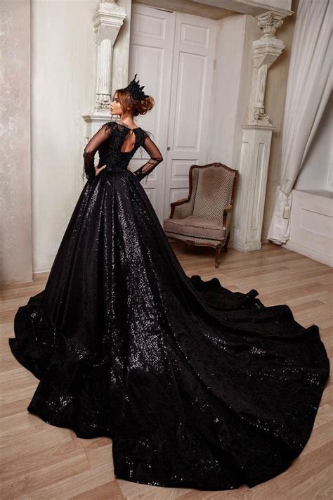 beautiful black ball gown sparkle wedding dress bridal gown etsy black ball gown ball gowns